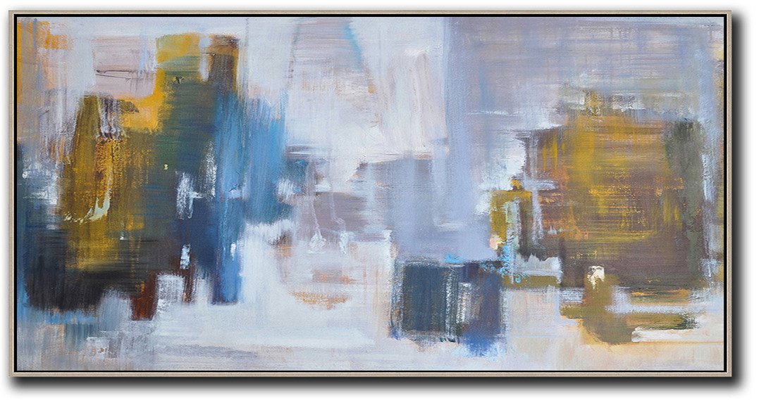 Panoramic Abstract Landscape Painting LX32D - Click Image to Close
